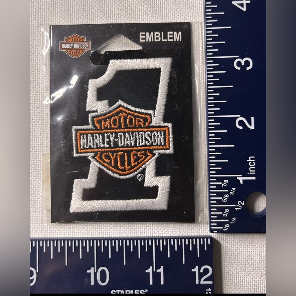 Authentic Vintage Harley-Davidson Patch / Emblem Black #1 Bar & Shield small